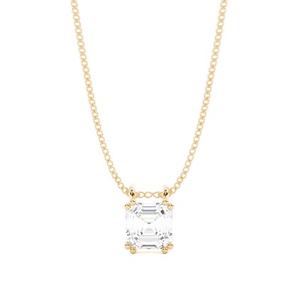 Asscher Yellow Gold Diamond Necklaces and Diamond Pendants