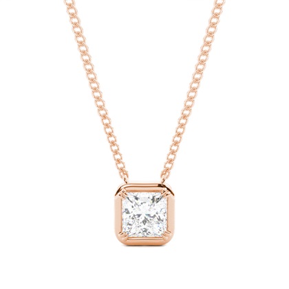 Rose Gold Solitaire Diamond Pendants
