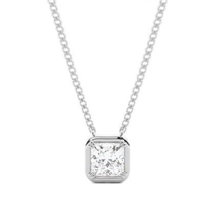Princess Solitaire Diamond Pendants