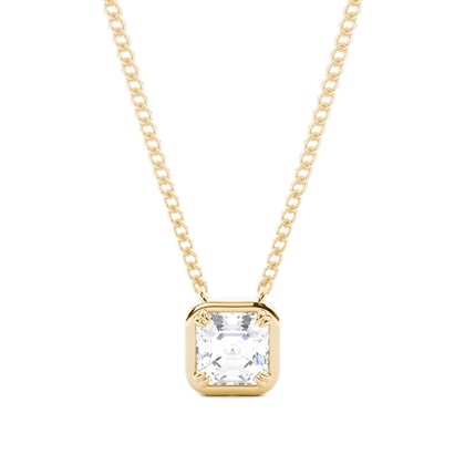 Asscher Yellow Gold Diamond Necklaces and Diamond Pendants