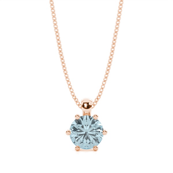 Prong Setting Aquamarine Solitaire Pendant