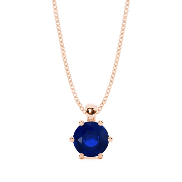 Prong Setting Blue Sapphire Solitaire Pendant