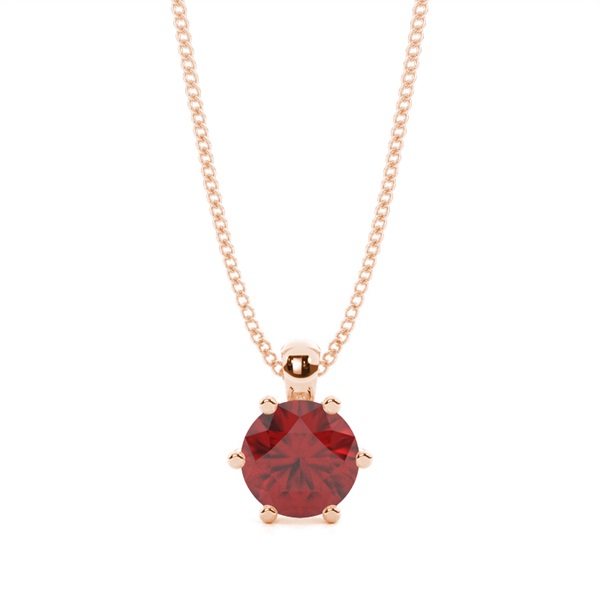 Prong Setting Garnet Solitaire Pendant