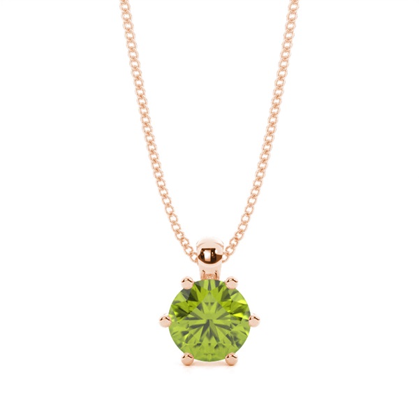 Prong Setting Peridot Solitaire Pendant