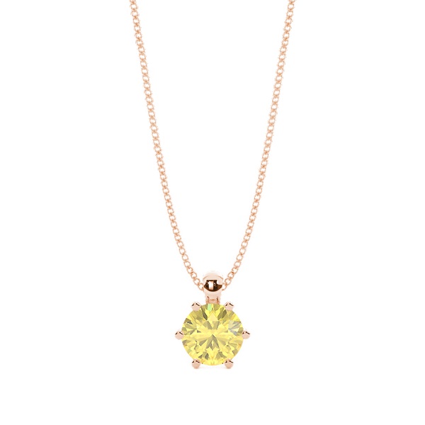 Yellow Diamond Solitaire Pendant