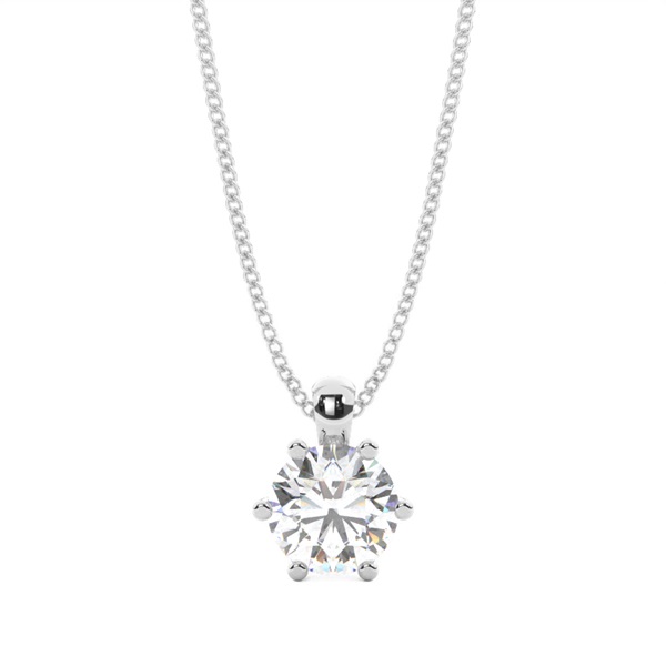 Prong Setting Diamond Solitaire Pendant