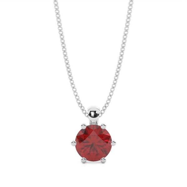 Prong Setting Garnet Solitaire Pendant