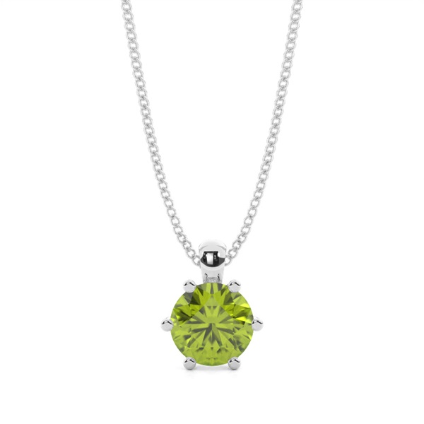 Prong Setting Peridot Solitaire Pendant