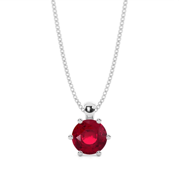 Prong Setting Ruby Solitaire Pendant