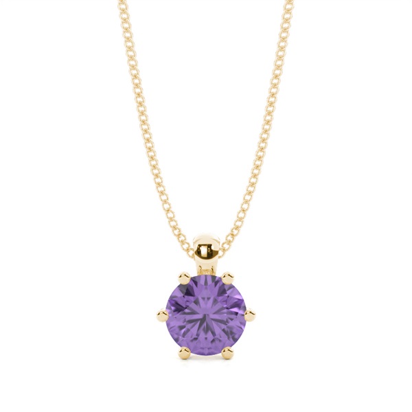 Prong Setting Amethyst Solitaire Pendant