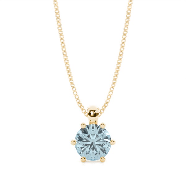 Prong Setting Aquamarine Solitaire Pendant