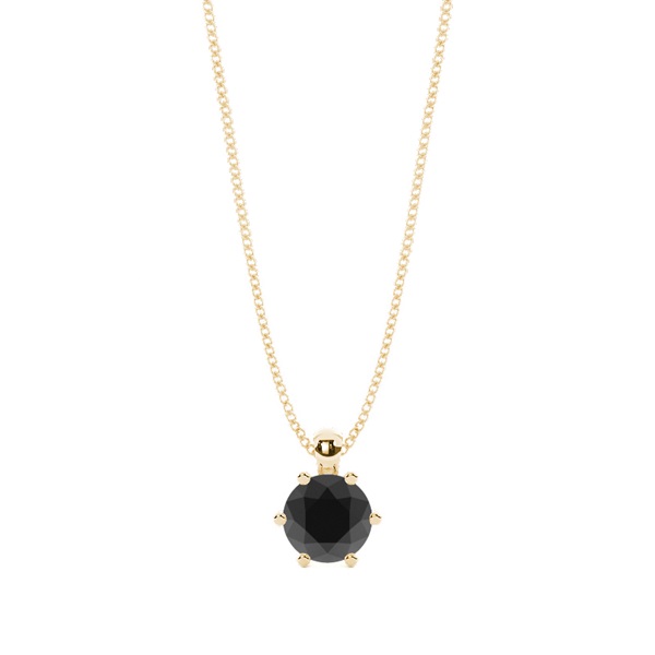Round Black Diamond Solitaire Pendant