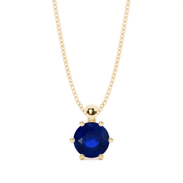 Prong Setting Blue Sapphire Solitaire Pendant