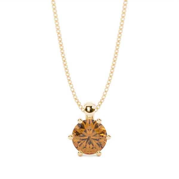 Prong Setting Citrine Solitaire Pendant
