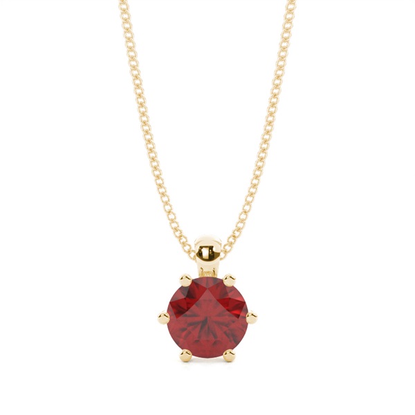 Prong Setting Garnet Solitaire Pendant