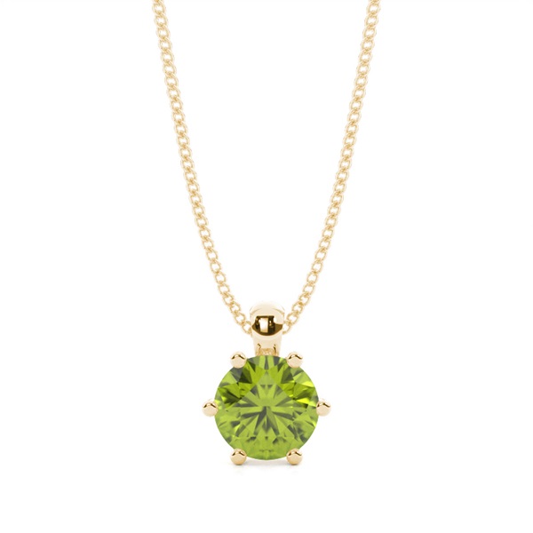 Prong Setting Peridot Solitaire Pendant