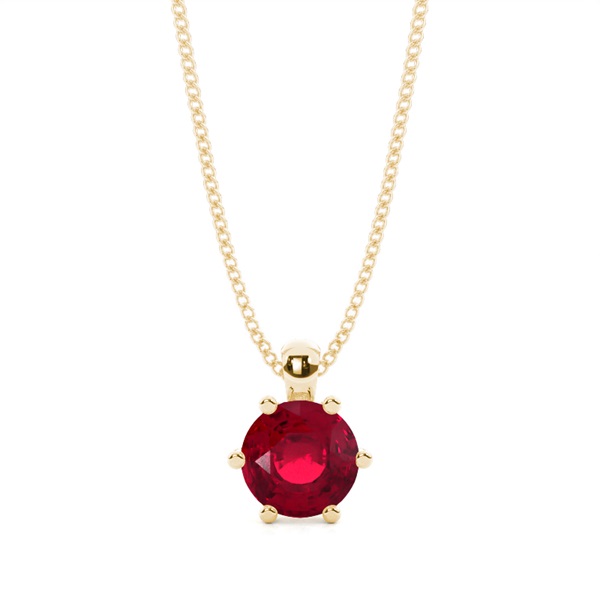 Prong Setting Ruby Solitaire Pendant