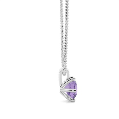 Amethyst-Solitär-Anhänger in Krappenfassung