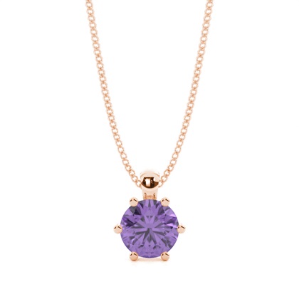 Prong Setting Amethyst Solitaire Pendant