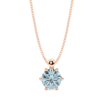 Prong Setting Aquamarine Solitaire Pendant