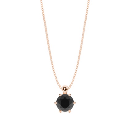 Round Black Diamond Solitaire Pendant