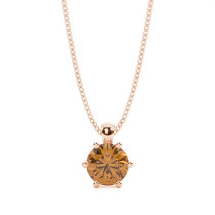 Prong Setting Citrine Solitaire Pendant