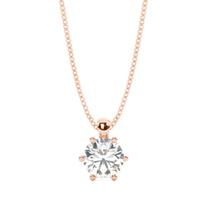 Rose Gold Solitaire Diamond Pendants