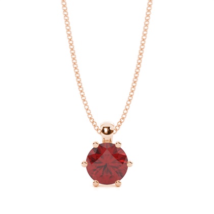 Prong Setting Garnet Solitaire Pendant