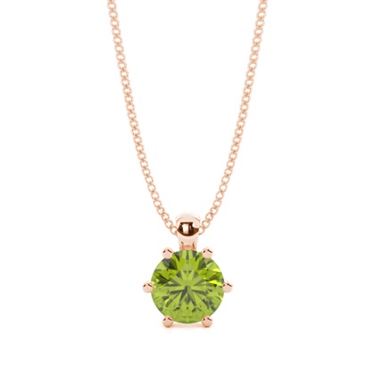 Prong Setting Peridot Solitaire Pendant