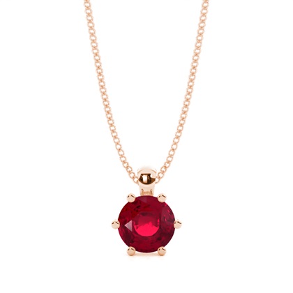 Prong Setting Ruby Solitaire Pendant