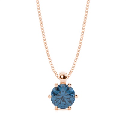 Prong Setting Blue Topaz Solitaire Pendant
