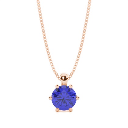 Prong Setting Tanzanite Solitaire Pendant