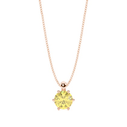 Yellow Diamond Solitaire Pendant