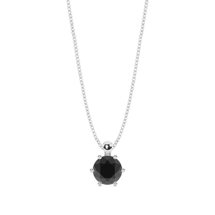 Round Black Diamond Solitaire Pendant