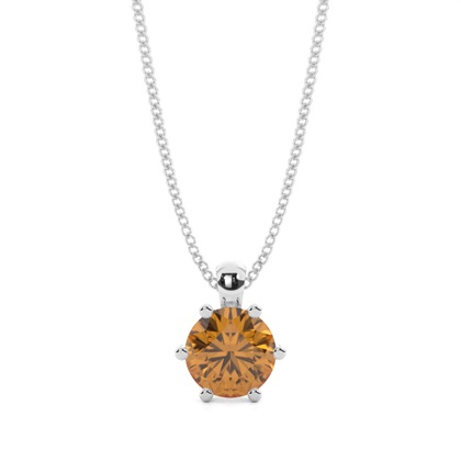 Prong Setting Citrine Solitaire Pendant