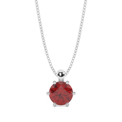 Prong Setting Garnet Solitaire Pendant