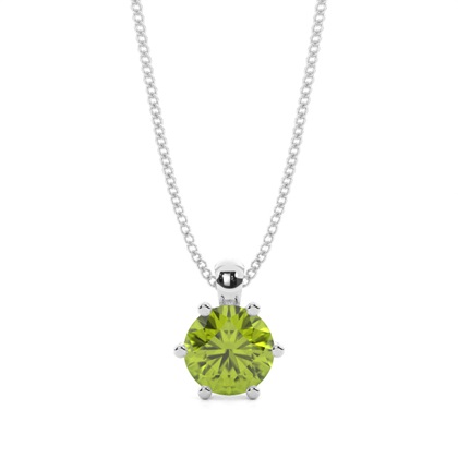 Prong Setting Peridot Solitaire Pendant
