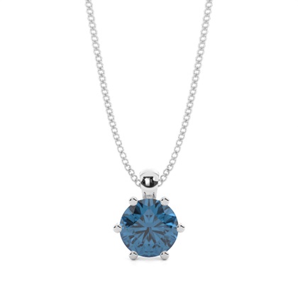 Prong Setting Blue Topaz Solitaire Pendant