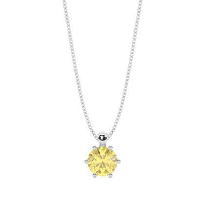 Yellow Diamond Solitaire Pendant