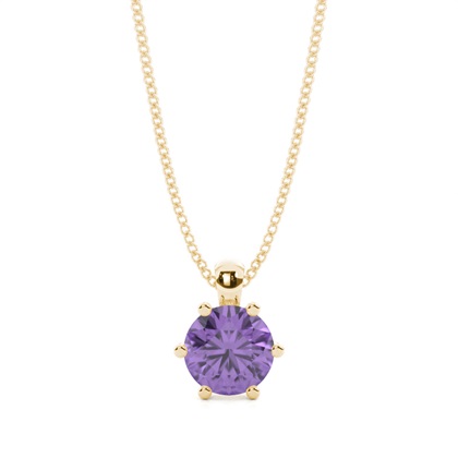 Prong Setting Amethyst Solitaire Pendant