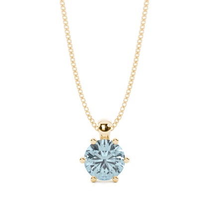 Prong Setting Aquamarine Solitaire Pendant