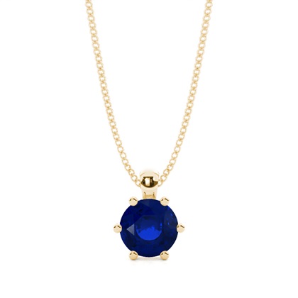 Prong Setting Blue Sapphire Solitaire Pendant