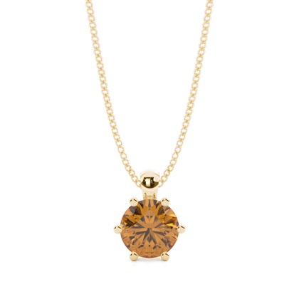 Prong Setting Citrine Solitaire Pendant