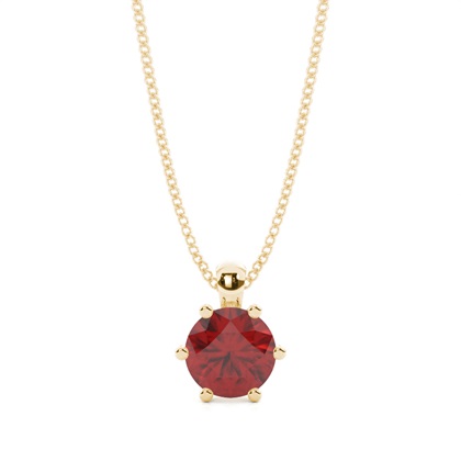 Prong Setting Garnet Solitaire Pendant