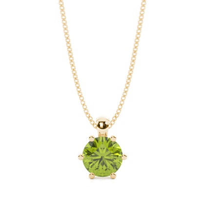 Prong Setting Peridot Solitaire Pendant