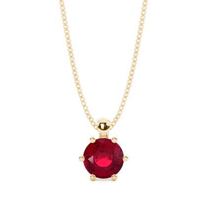 Prong Setting Ruby Solitaire Pendant