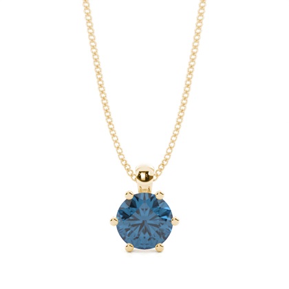 Prong Setting Blue Topaz Solitaire Pendant