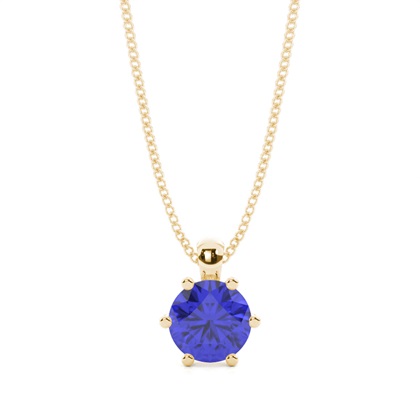 Prong Setting Tanzanite Solitaire Pendant