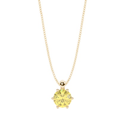 Yellow Diamond Solitaire Pendant