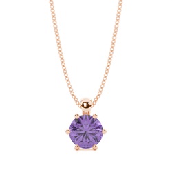 Prong Setting Amethyst Solitaire Pendant